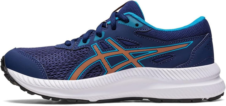 ASICS Contend 8 GS Sneaker, Indigo Blue/Sun Peach, 39 EU 39.5 EU Indigo Blue Sun Peach, 39.5 EU Indi