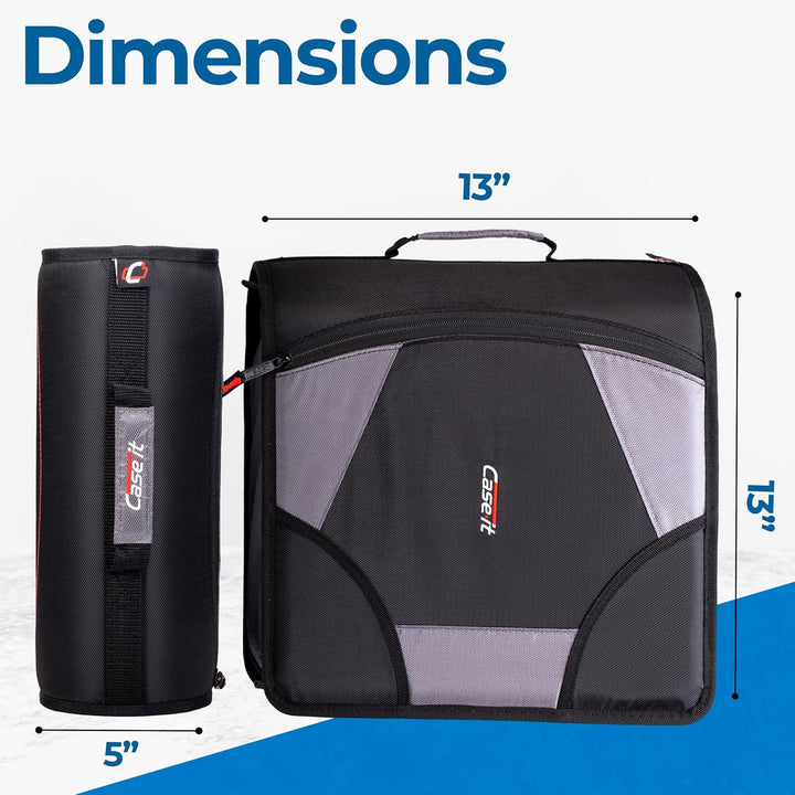 Case it King Size Mighty Reissverschluss-Ordner, 3 Ringe, 10,2 cm Fassungsvermögen, 28,9 x 21,6 cm,
