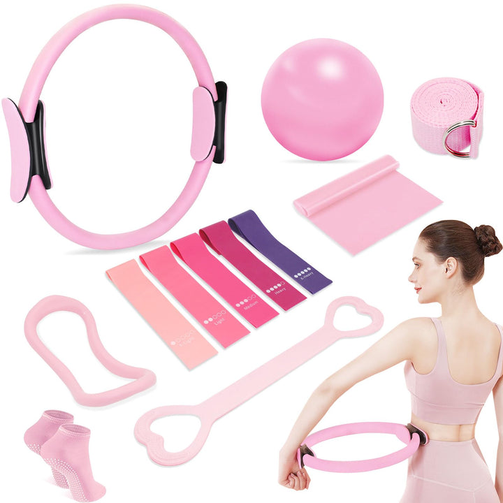 Pilates Ring Set,13 Pilates Ball Pilates Ring Zubehör, Pilates-Ring mit rutschfesten Griffen, ideal