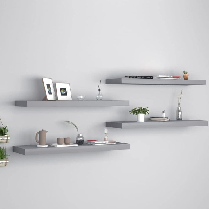 homiuse Schweberegale 4 STK. Grau 80x23,5x3,8 cm MDF Wand KüChenregal Regale FüR WäNde HäNgeregal Wa