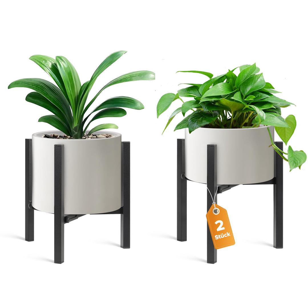 Pflanzenständer 2er Set, verstellbarer Blumenständer, moderner Metall Blumenhocker und stabiler Pfla