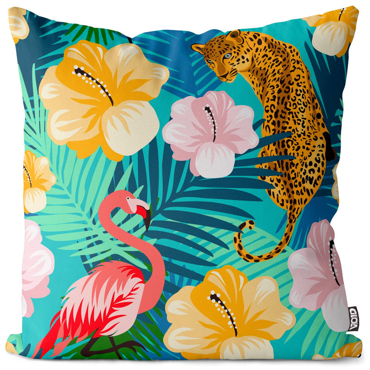 VOID Flamingo Leopard Hibiskus Kissenbezug Kissenhülle Sofakissen Kissen Deko Outdoor-Kissen Dekokis