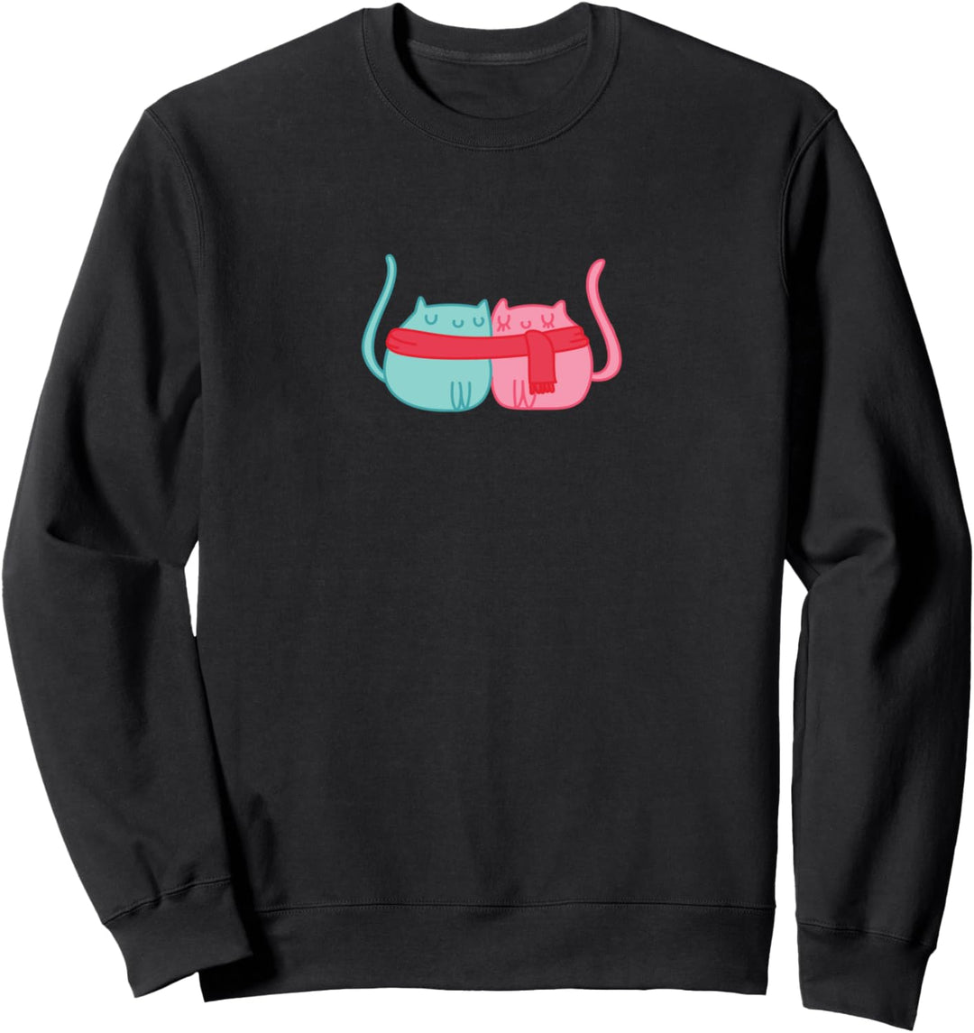 Lustige niedliche Katzen in einem Schal Geschenk Design Sweatshirt