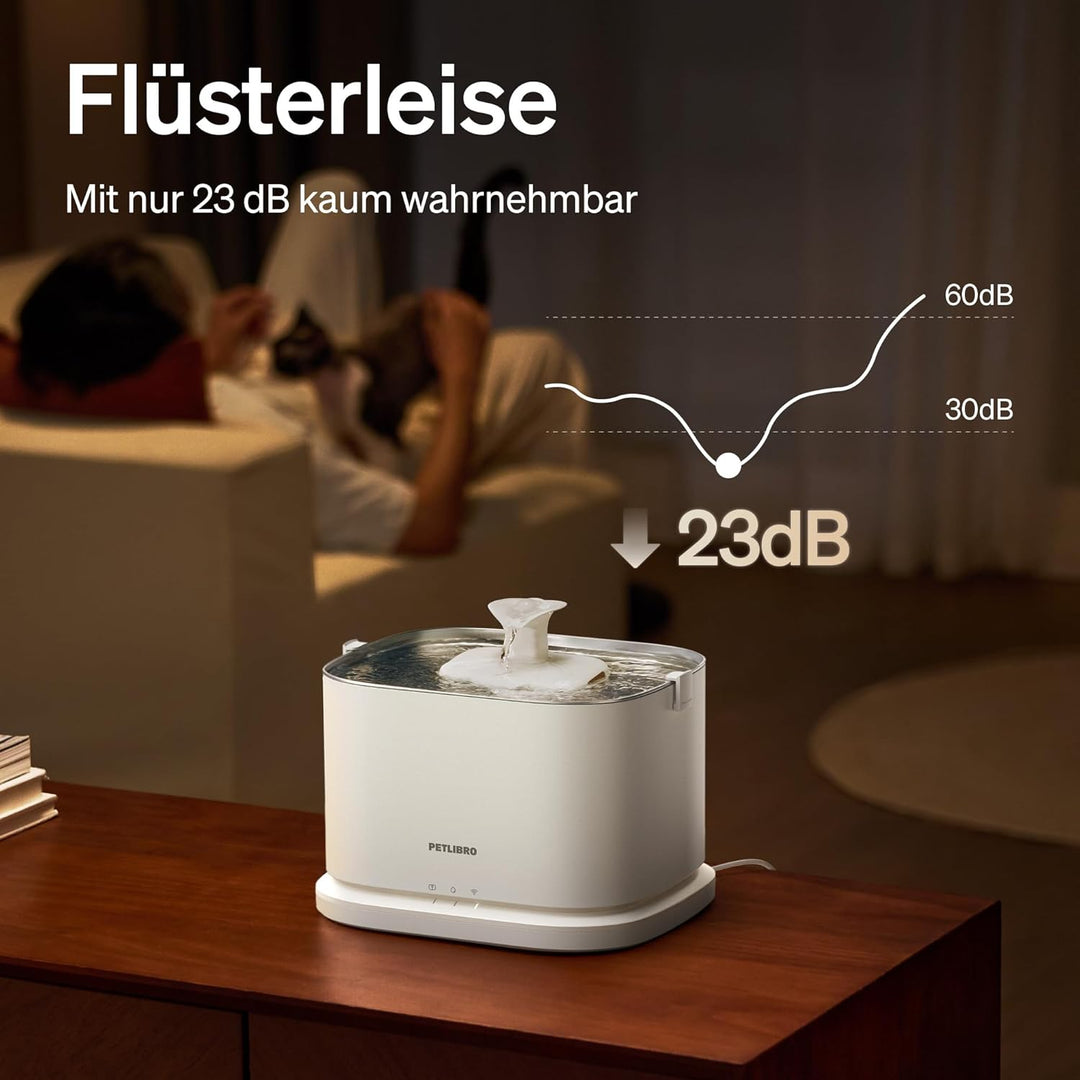 PETLIBRO Verbesserter Katzenbrunnen, Dockstream 2 Smart App-Überwachungs Trinkbrunnen für Katze, 3L