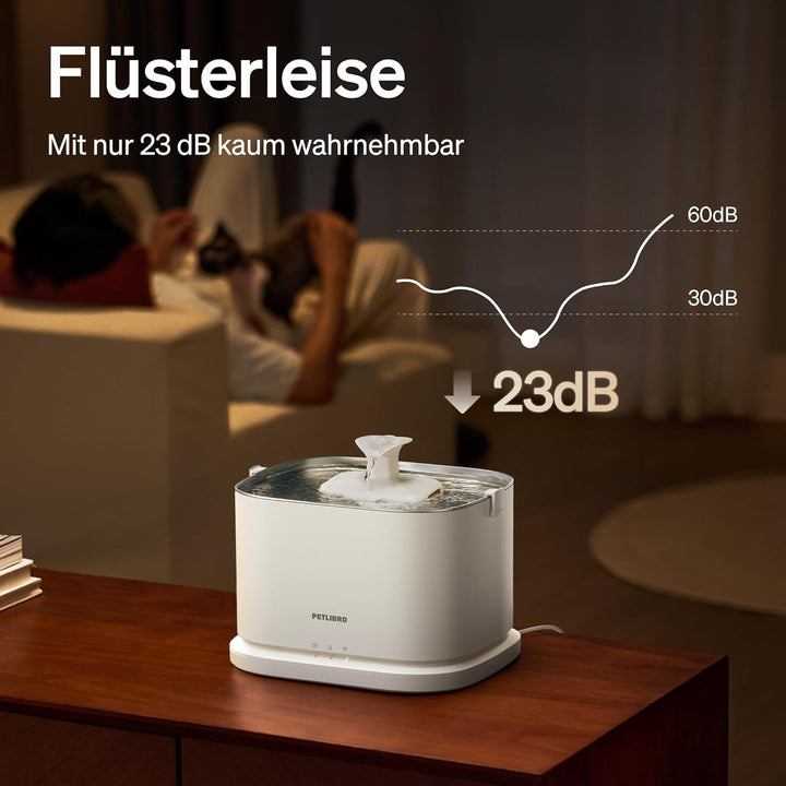 PETLIBRO Verbesserter Katzenbrunnen, Dockstream 2 Smart App-Überwachungs Trinkbrunnen für Katze, 3L