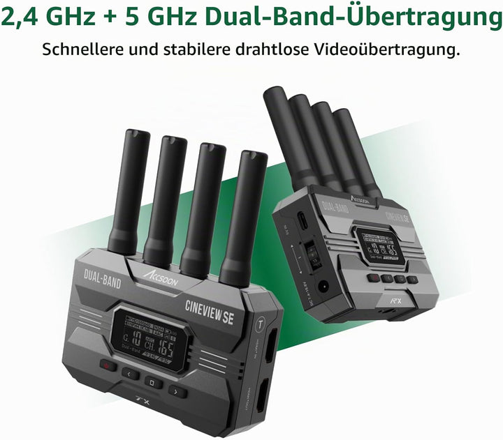 Accsoon CineView SE Wireless Sender nur SDI &amp; HDMI Dualband-Technologie 2.4GHz 5GHz 1200ft/50ms HD K