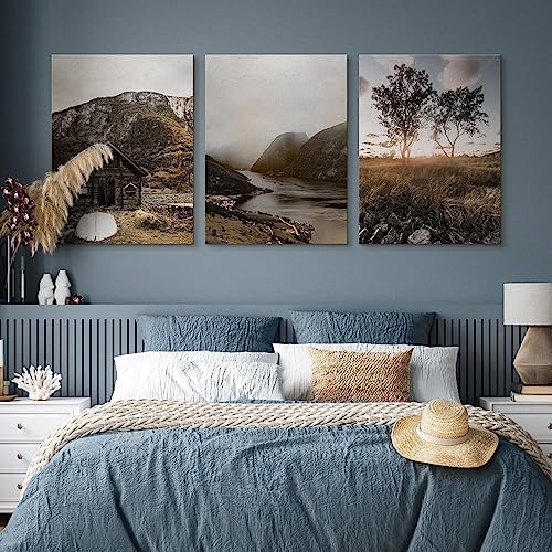 Muralo - Wandbilder Set - Leinwand Bilder Set Aufhängefertig - Bilder für Wohnzimmer Schlafzimmer -