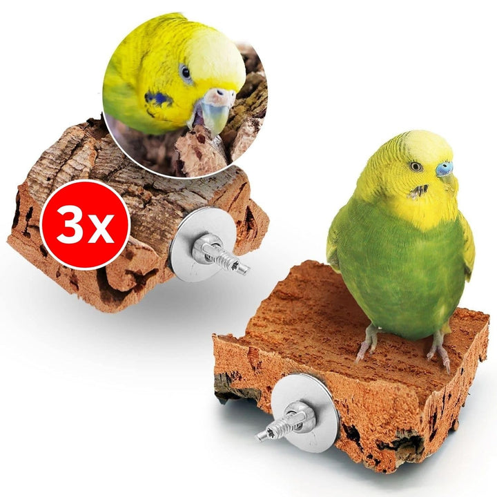 3 x Kork-Pickstein für Vögel. Die leckere Alternative zum Kalkstein oder Sepia-Schale, Wellensittich