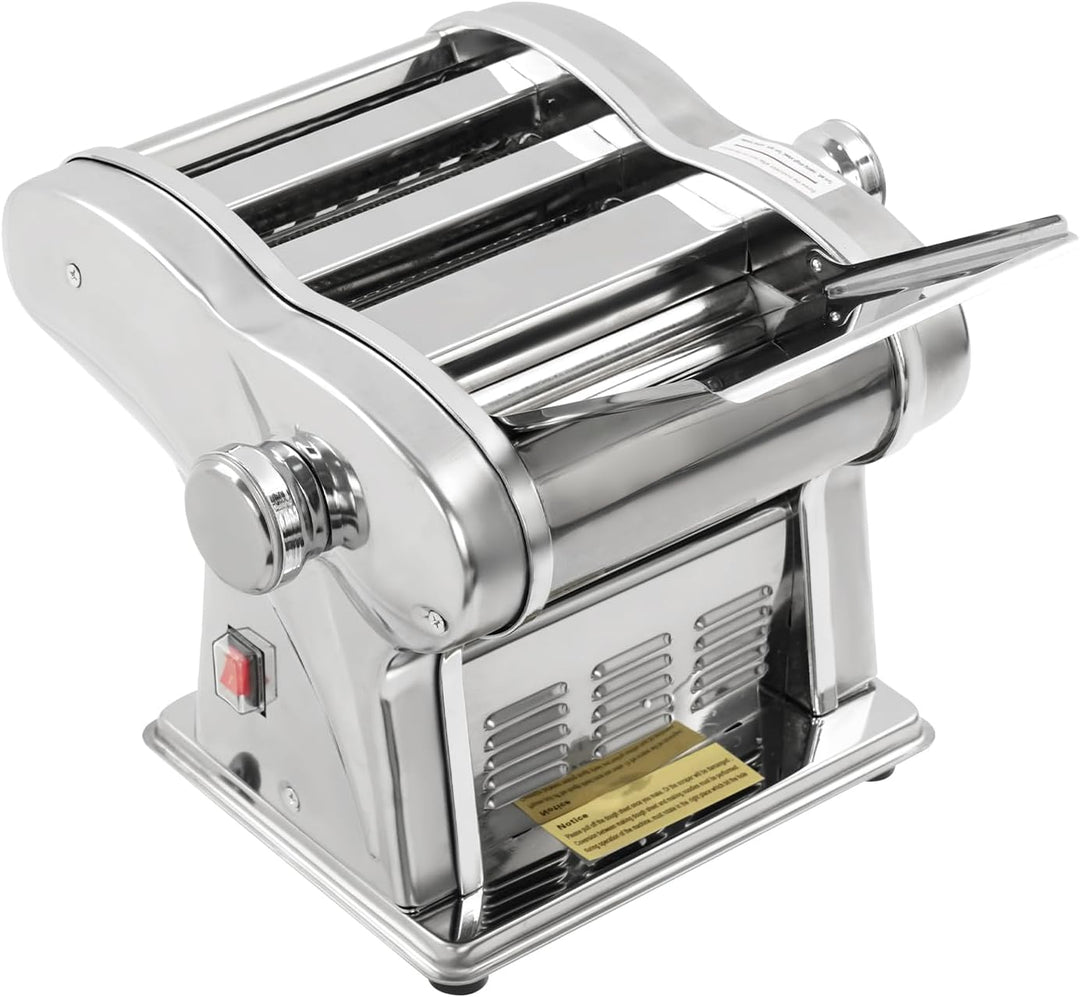 Elektrische Nudelmaschine mit 3 Klingen, Edelstahl Pasta Maker, Pastamaschine 135W Nudelmaker mit 8-