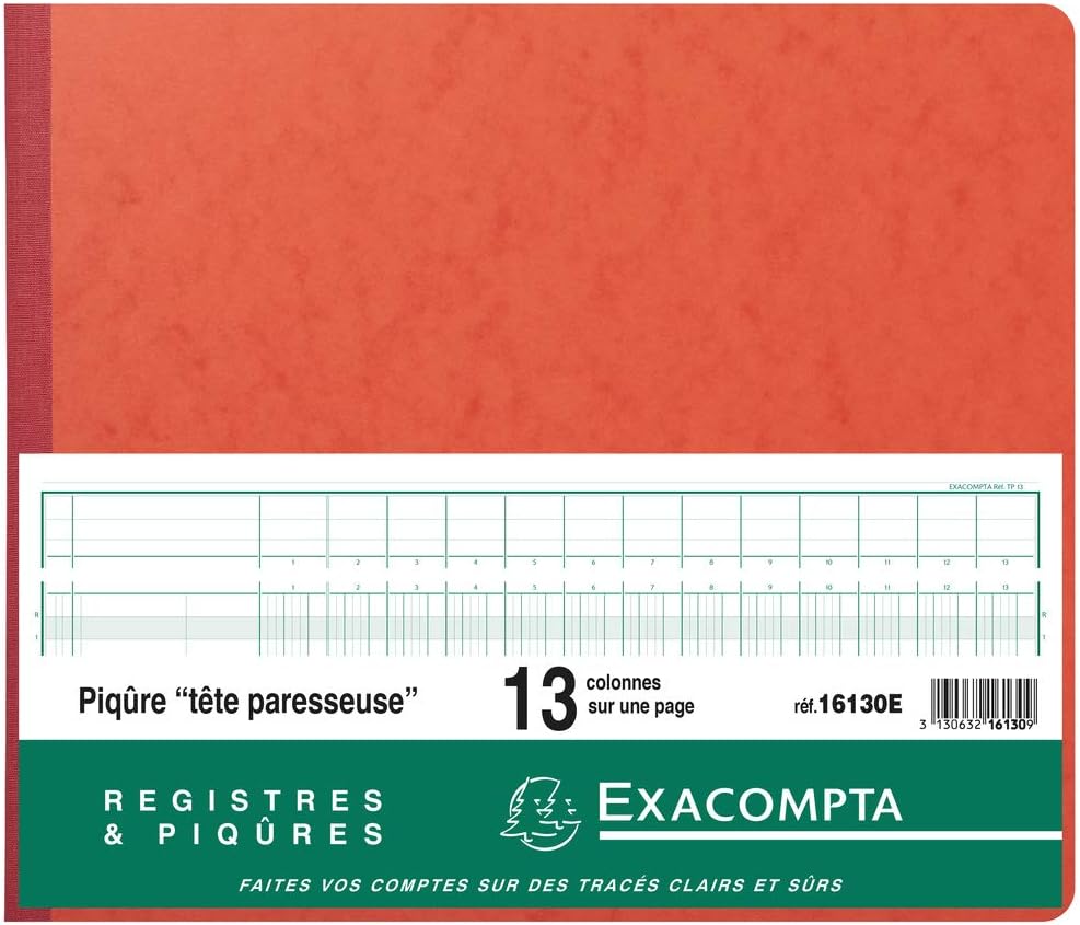 Exacompta Office Book Red mit Kopfzeile 11 Spalten auf jeder Seite