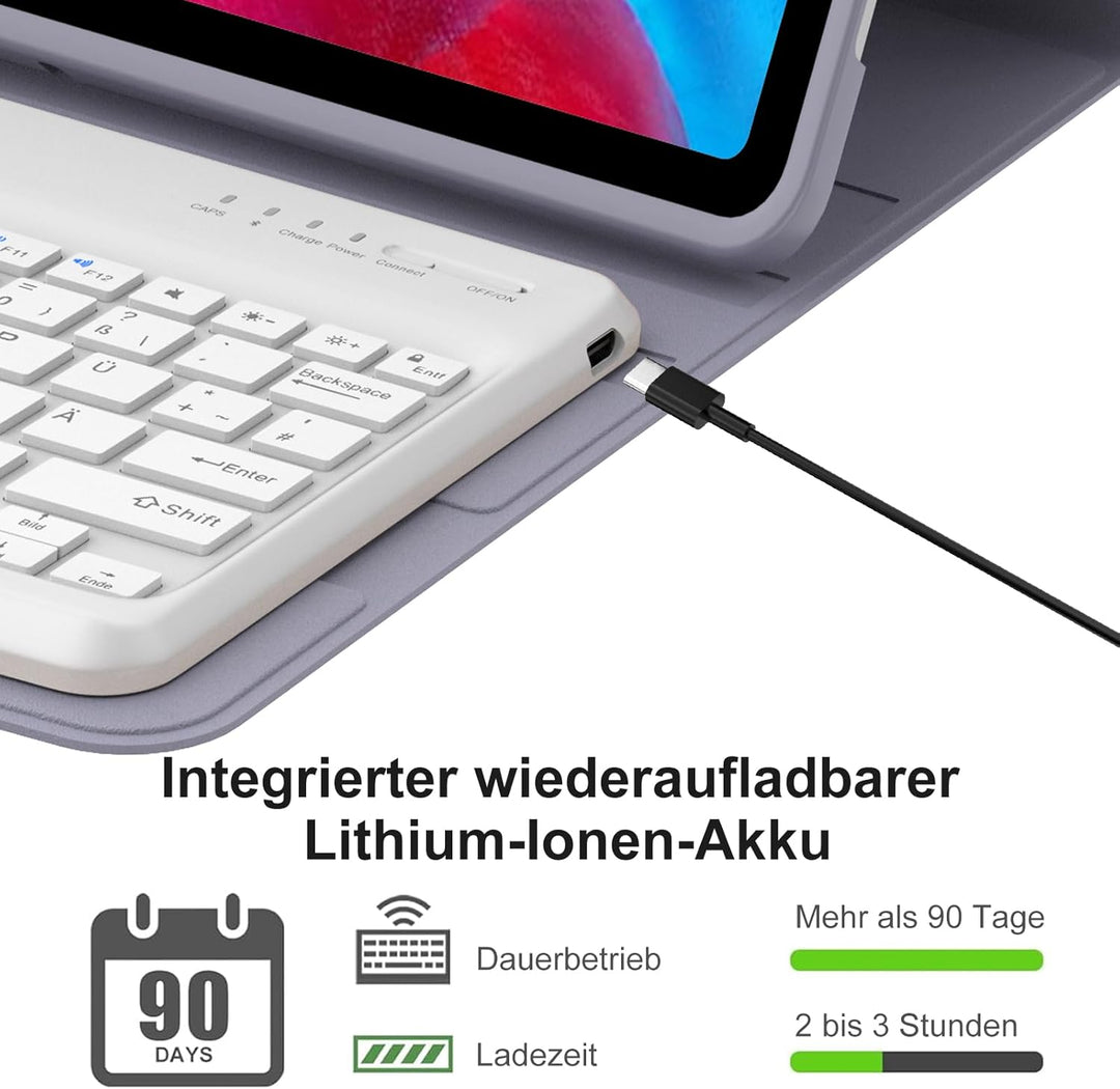Tastatur Hülle für iPad Air 13 Zoll 2025 M3/2024 M2, QWERTZ Deutsches Magnetisch Abnehmbare Keyboard