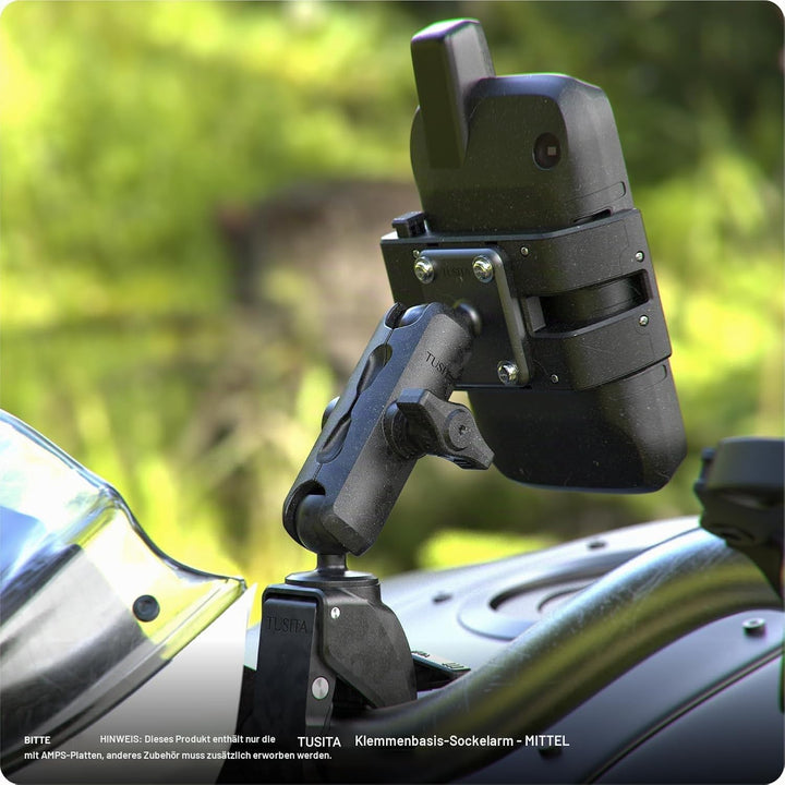 TUSITA Motorrad ATV/UTV Halterung Kompatibel mit Garmin Montana, Zumo XT - Klauenklemme Basis, Mittl
