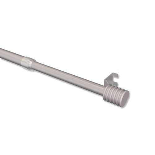 Interdeco Klemmstange (1 Stück), Klemmfix Scheibenstange mit Haltekrallen Silbergrau in 9/7 mm Ø, Pa