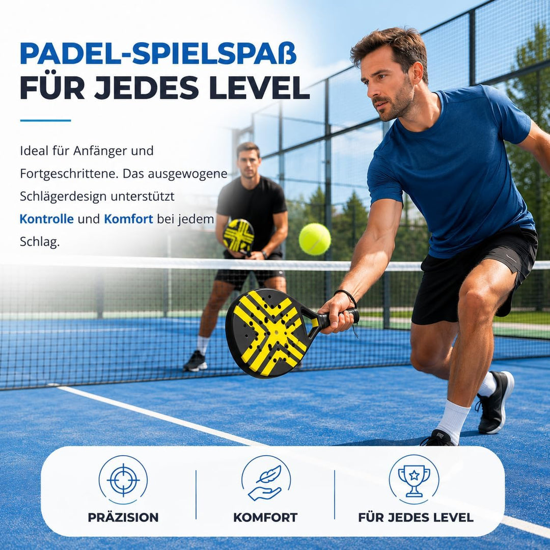 Padel Schläger Erwachsene Profi Racket Padelschläger Set mit Meshtasche Tennis Schläger für Anfänger