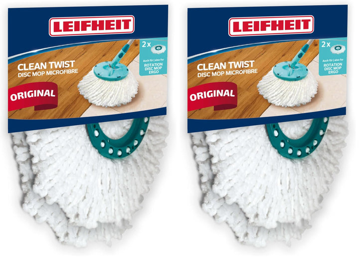 Leifheit Original Ersatzkopf Disc Mop, mit saugfähiger Microfaser, mit hoher Wasser- und Schmutzaufn
