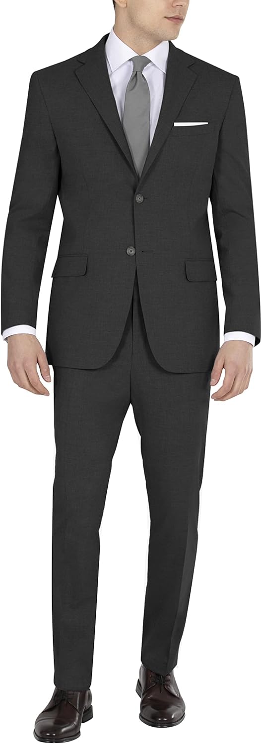 DKNY Herren Business-Anzug Jacke 46 Schwarz, 46 Schwarz