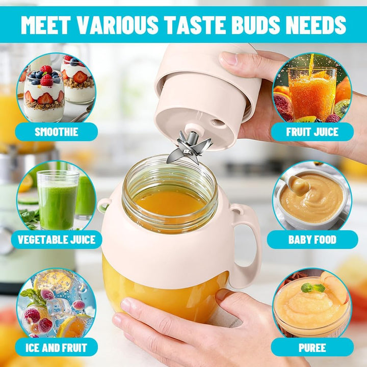 Tragbarer Mixer & Smoothie Maker, 1000ML Grosser Mixer Smoothie Maker mit Trinköffnung & Trageriemen