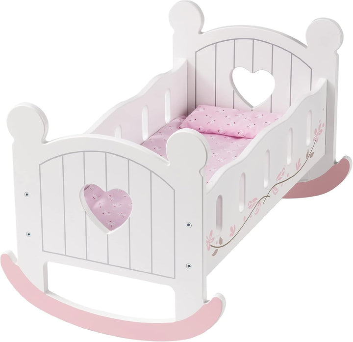ROBUD Baby-Puppenbett aus Holz, Baby-Puppen-Bett-Spielzeug, passend für bis zu 45,7 cm grosse Puppen