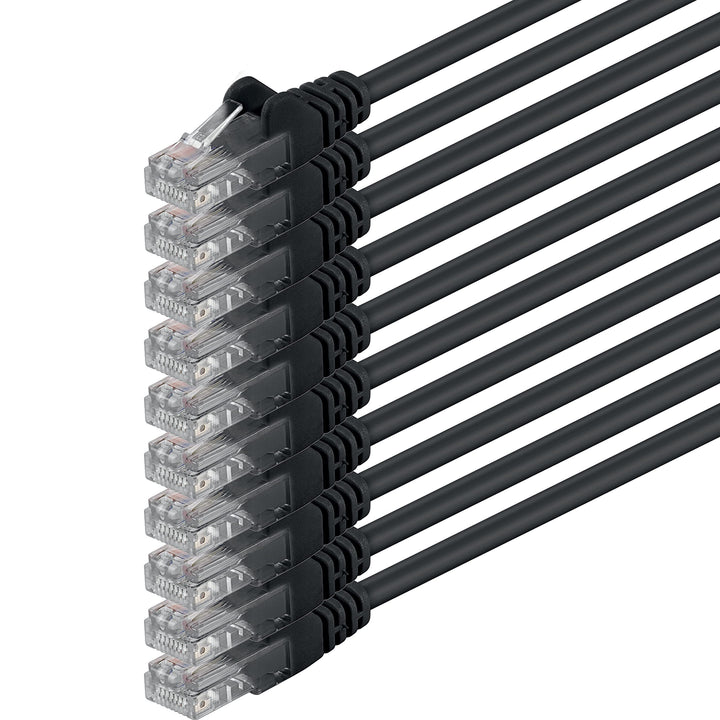 1aTTack.de Cat6 10m schwarz 10 Stück Netzwerkkabel Patchkabel Cat6 Lan Kabel 1000 Mbits Ethernet Lan