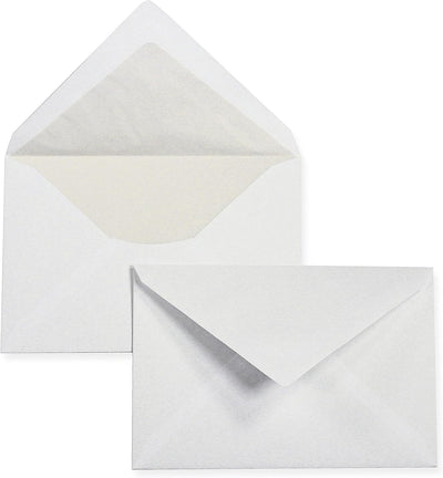PREMIUM Briefumschläge C6 weiss, gefüttert 100/qm, 100 Stück, weiss mit Innenfutter/Seidenfutter, 10