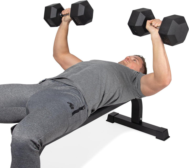 VirtuFit Flache Fitnessbank - Trainingsbank - Schwarz