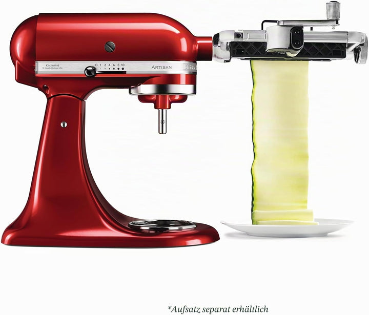 KitchenAid KSMSCA Vegetable Sheet Cutter, Aluminium, Red Einzelbett, Einzelbett