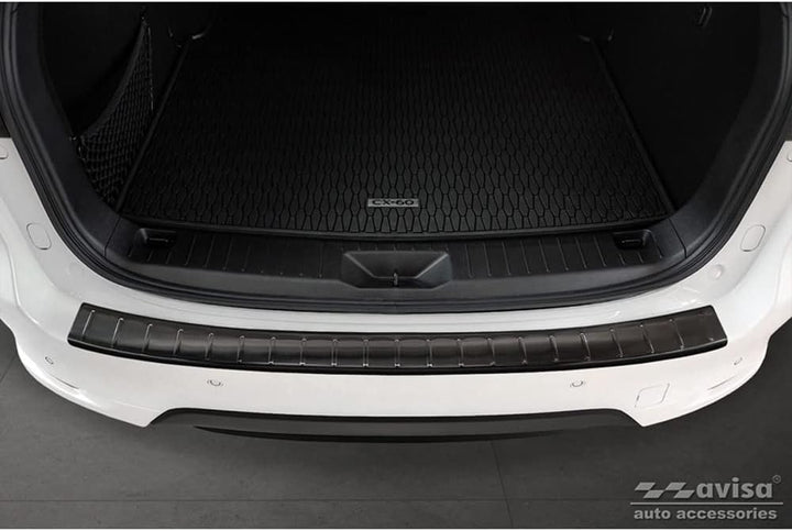 Avisa Schwarz Edelstahl Heckstossstangenschutz kompatibel mit Mazda CX-60 2022- 'Ribs'