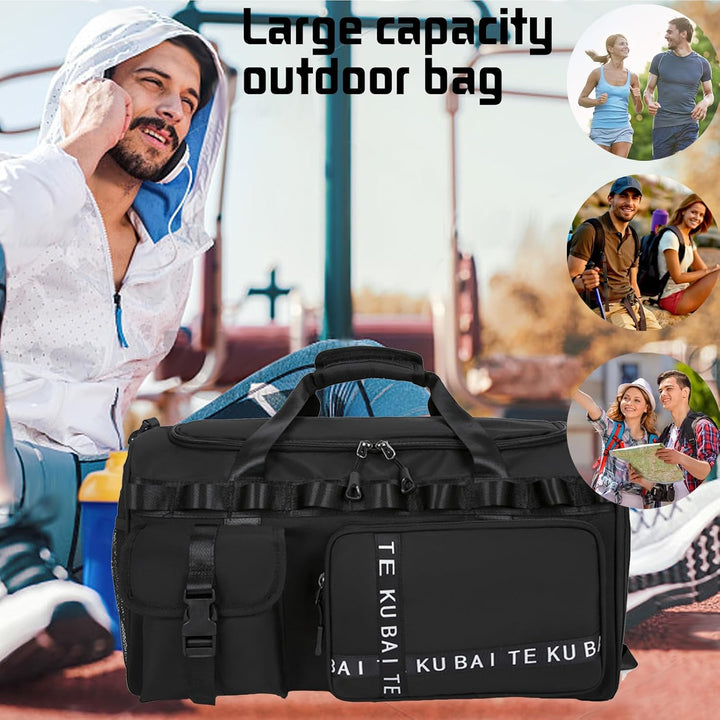 Reisetasche Damen Herren, 65L Wasserabweisende Sporttasche, Large Capacity Reise Tasche Gym Bag, mit