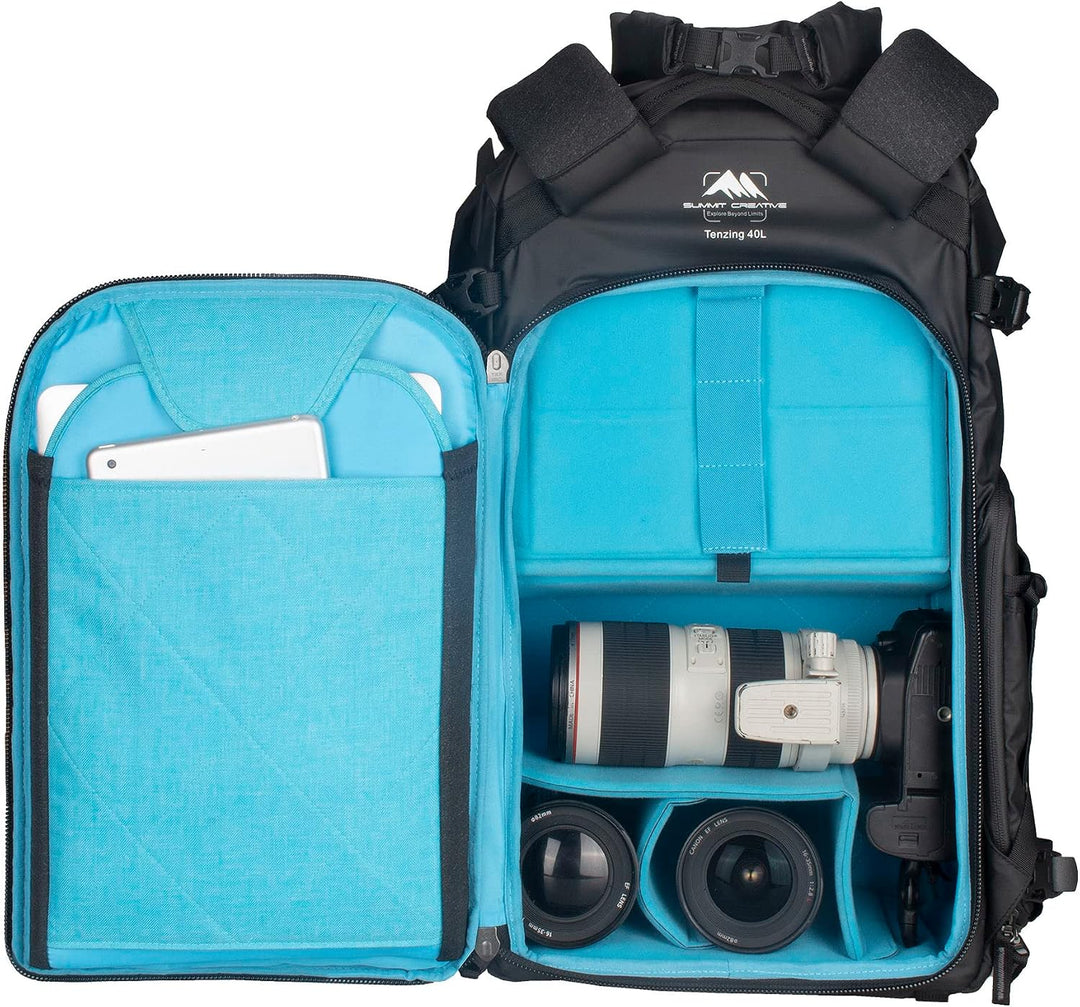 Summit Creative TENZING Roll-Top-Kamerarucksack 40 Schwarz, 40 Schwarz