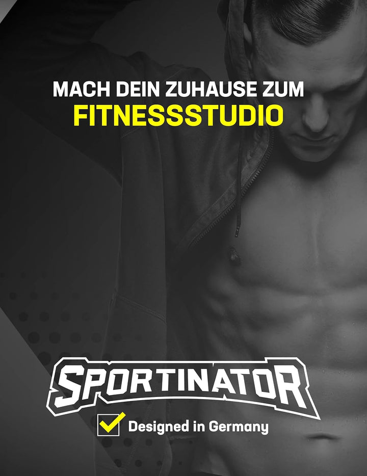SPORTINATOR® Klimmzugstange zum Einspannen im Türrahmen, für dein Home-Gym. Länge 60–102 cm, kompakt