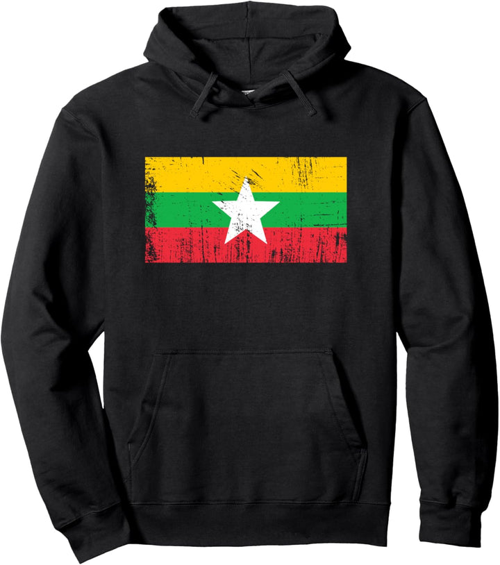 Myanmar Flagge Burma Fahne Geschenk Fussball-Fan Sport Pullover Hoodie