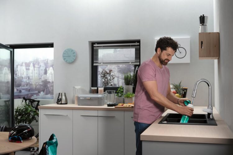 hansgrohe Küchenarmatur (Wasserhahn Küche 360° schwenkbar, ausziehbare Brause mit 2 Strahlarten, hoh