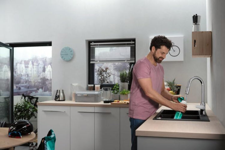 hansgrohe Küchenarmatur (Wasserhahn Küche 360° schwenkbar, ausziehbare Brause mit 2 Strahlarten, hoh