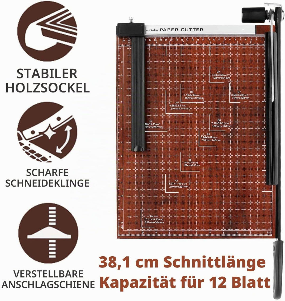 Profi Papierschneider A3 Fotoschneider Hebelschneider Papierschneidemaschine Schneidegerät Bindegerä