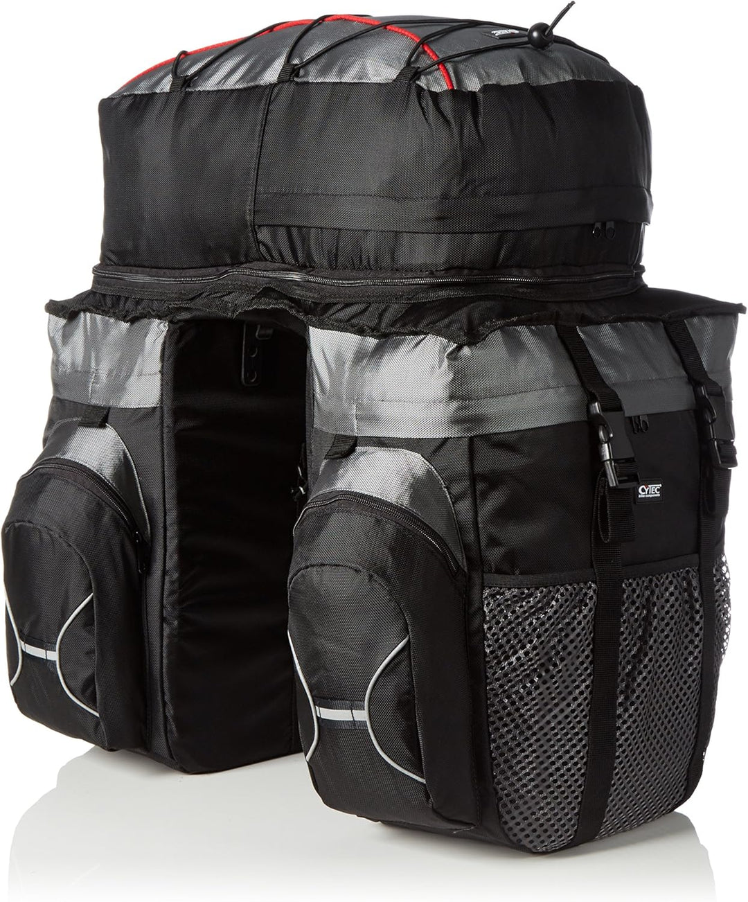 Cytec Tourentasche Travel 3-Fach Fahrradtasche 54 x 32 x 29 cm, 50 Liter Grau/Schwarz, 54 x 32 x 29