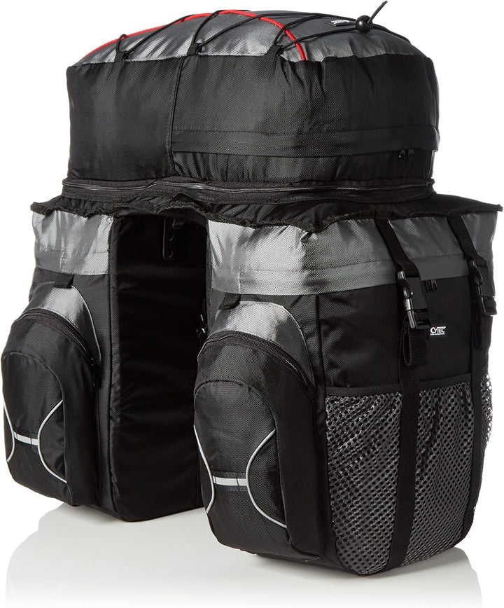 Cytec Tourentasche Travel 3-Fach Fahrradtasche 54 x 32 x 29 cm, 50 Liter Grau/Schwarz, 54 x 32 x 29