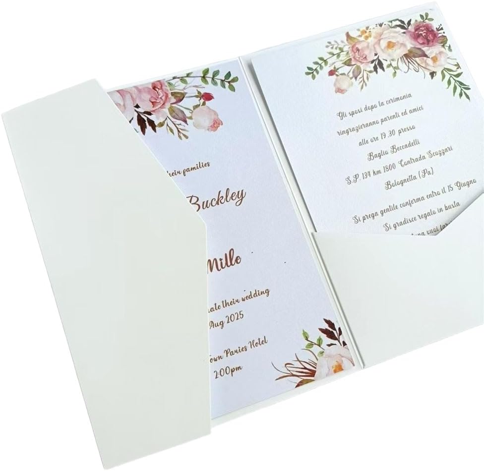 MillaSaw Hochzeitseinladungen, elfenbeinfarbenes Papier, matt, 25 Stück, Einladungen zum Geburtstag,