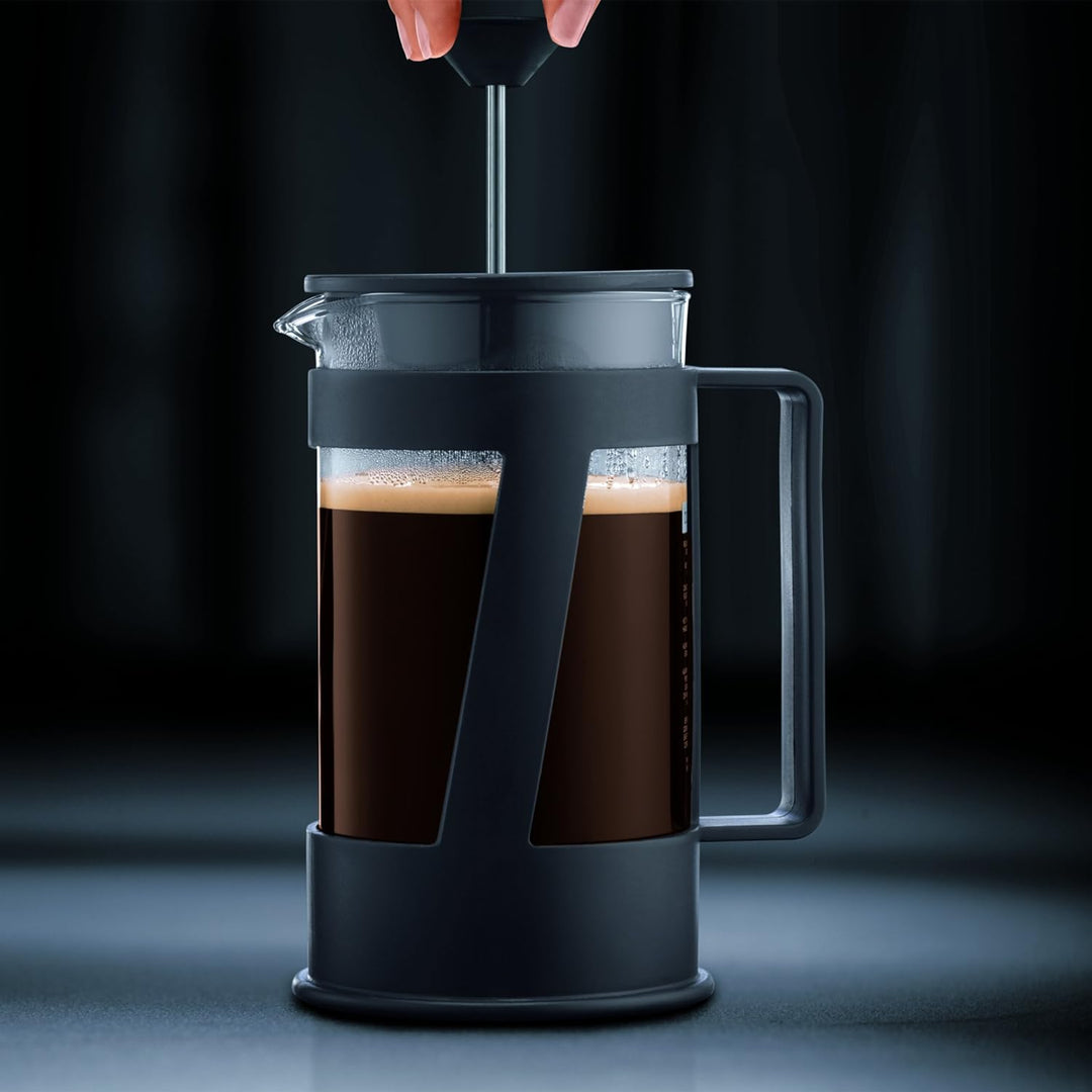 Bodum CREMA Kaffeebereiter (French Press System, Permanent Edelstahl-Filter, Sicherheits-Deckel, 1,0