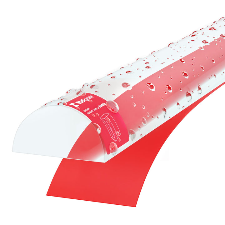 STEIGNER 110cm Schwallschutz Acryl Halbrundstab - SDD03 Höhe 5mm - Spritzschutzprofil Halbrundprofil