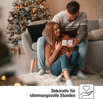 hellum Lichterkette Kerzen Weihnachtsbaum, Kerzen Lichterkette aussen mit Clip, 24 warm-weisse LED,