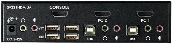 StarTech.com 2 Port USB HDMI KVM Switch / Umschalter mit Audio und USB 2.0 Hub HDMI mit 1 Display Si