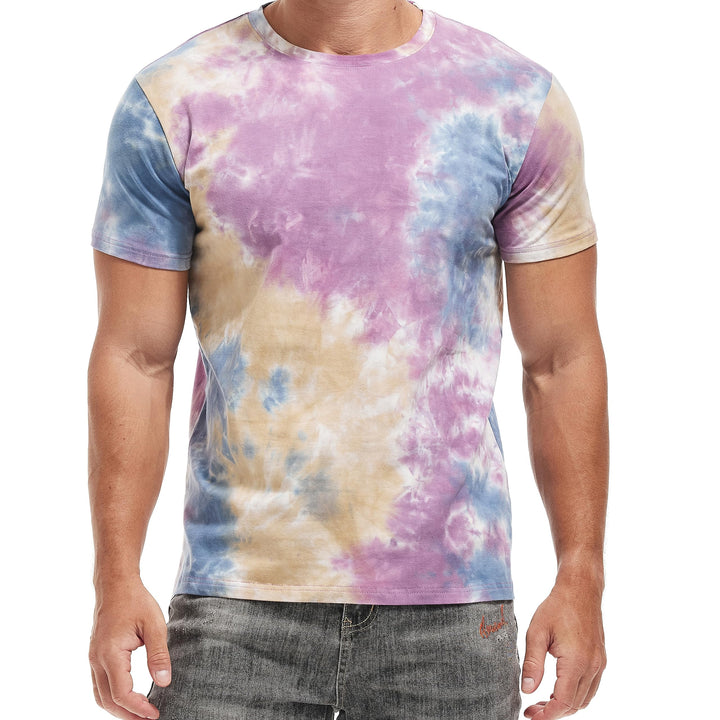 RONOMO Herren T-Shirt 95% Baumwolle 5% Spandex, Mikroelastik, Hautfreundlich L Zr Gelb Lila, L Zr Li