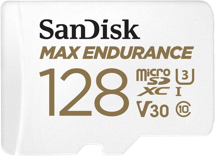 SanDisk MAX ENDURANCE Video Monitoring for Dashcams & Home Monitoring 128 GB microSDXC Memory Card +