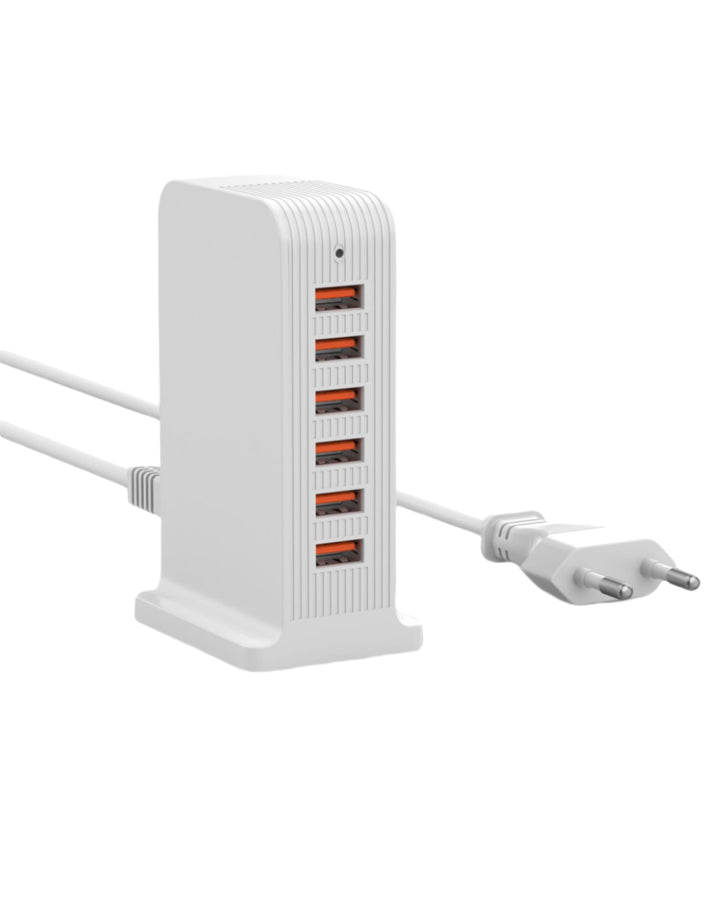 POANES 50W USB Ladegerät Mehrfach 6 Port USB Netzteile Handy Ladestation Weiss Steckdose für iPhone