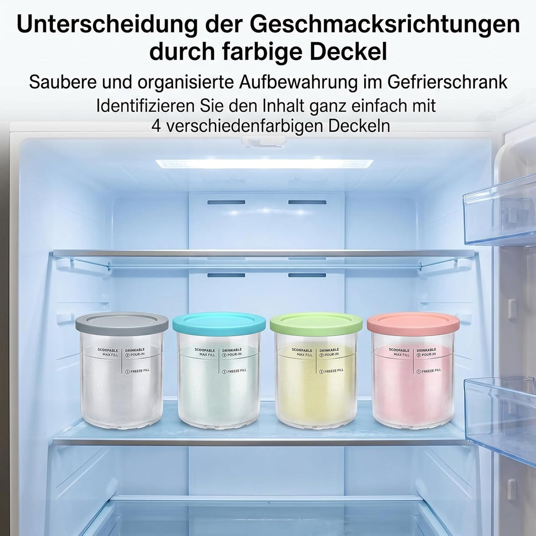 Behälter für Creami Deluxe mit Deckel 680ml Creami Becher für NC501 NC500 - BPA-frei und Spülmaschin