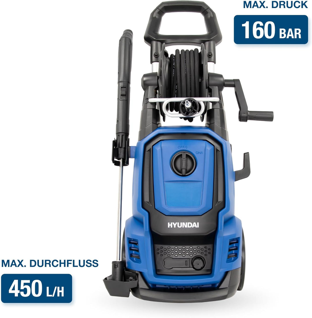 HYUNDAI Hochdruckreiniger HPW2000CE, max. 160 bar - 450 l/h, 2000 W, verdreh-sicherer 10m Schlauch,