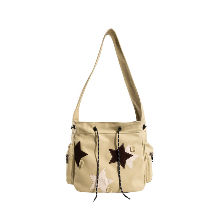 CORIOS Canvas Schultertasche Kordelzug Handtasche Grosse Kapazität Henkeltaschen Casual Umhängetasch