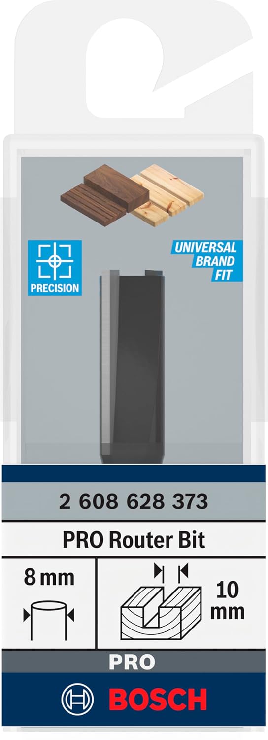 Bosch Professional Nutfräser Standard for Wood (für Holz, 10 mm, Arbeitslänge 25 mm, Zubehör Handfrä
