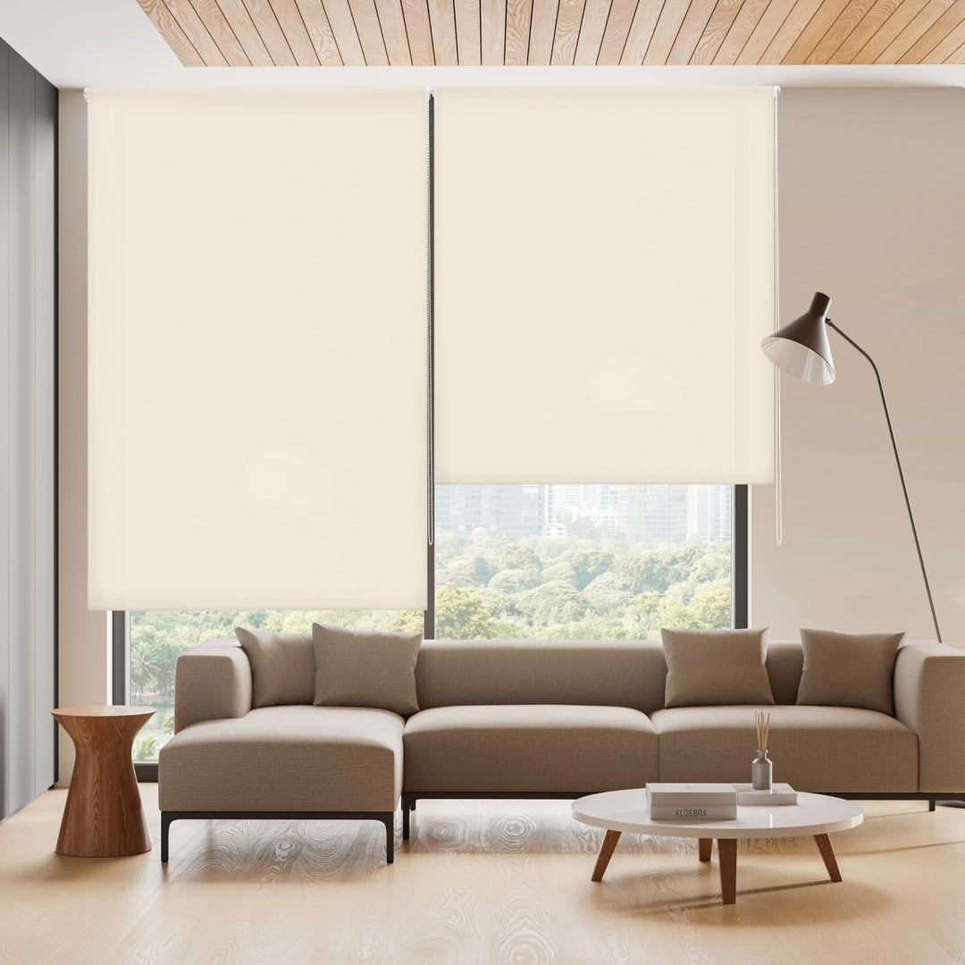 Blindecor Ara | Lichtdurchlässiges Rollo | Beige | 90 x 175 cm (BxH) | Stoffgrösse 87 x 170 cm | Rol
