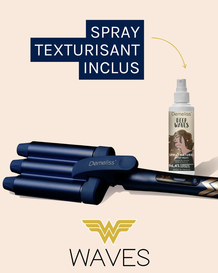 SAINT ALGUE Set Demeliss Waves Wonder Woman - Welleneisen mit Wavy-Effekt + natürliche texturierende